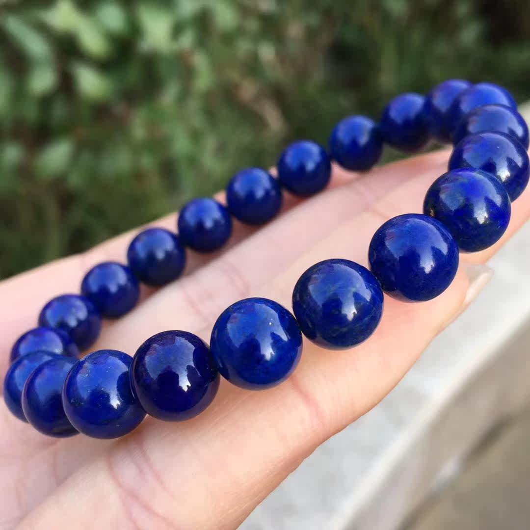 珠径911mm天然阿富汗青金石手链方钠石防失眠手链