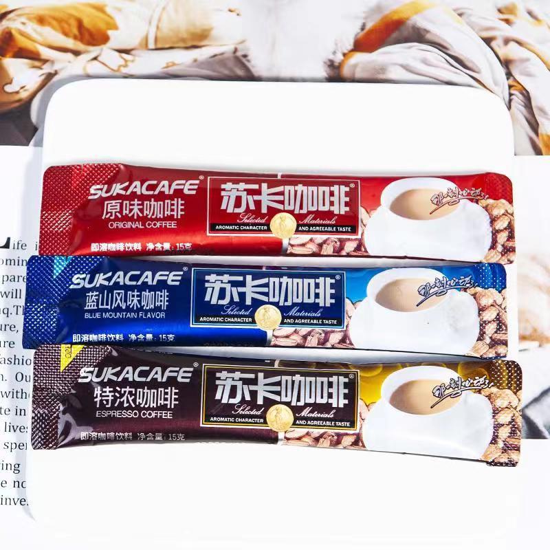 新品苏卡咖啡sukacafe三合一原味特浓蓝山味速溶咖啡休闲风味饮品