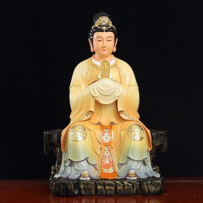 家用树脂彩绘碧霞元泰山奶奶神像圣母娘娘老母佛像供奉摆件 原价238元