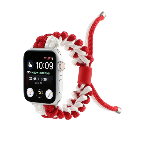 applewatch8/9代苹果手表伞绳手工编织表带尼龙iwatch SE2/7/6替换带41/45/49mm手表运动配件夏季潮时尚ultra