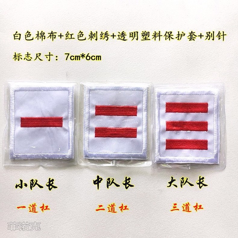 儿时学校小学生袖标大队委童年中队长怀旧二道杠三道杠棉布对牌一