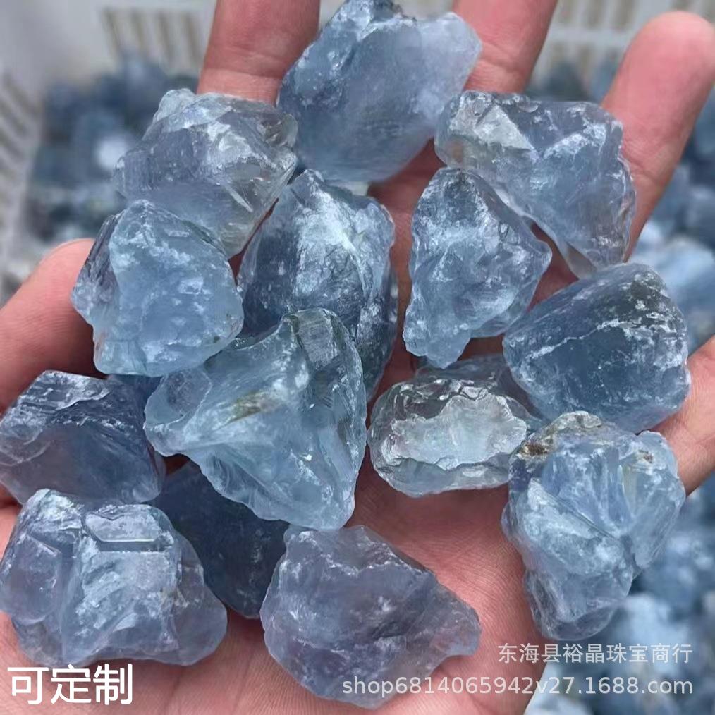 厂家供应天然蓝水晶原石天青石蓝晶香薰石扩香石diy鱼缸花盆摆饰