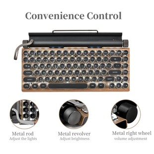 圆点复古打字机机械键盘 朋克键帽手机平板MAC蓝牙真机械键盘新品