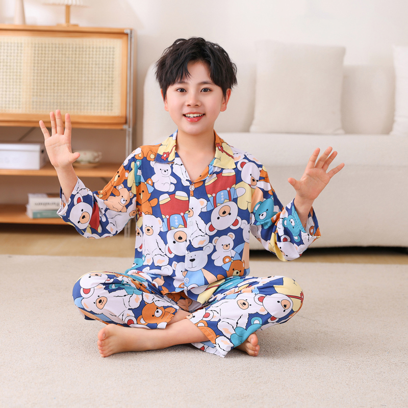 夏季人造棉韩版开衫学生款男孩女童中