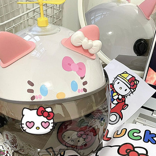 3ce认证hellokitty头盔成人女夏季遮阳防晒电动车摩托车安全帽