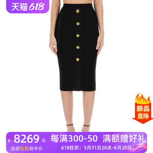 BALMAIN新款时尚个性女针织裙连衣裙黑色CF1LD043