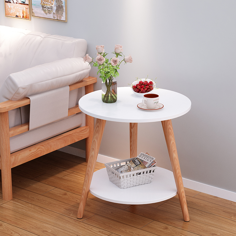 现代简约小茶几客厅沙发边几角几床头迷你桌子北欧阳台小圆桌茶桌