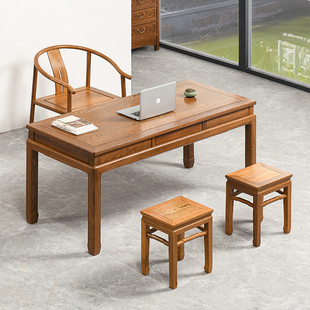 红木家具鸡翅木书桌实木中式写字台学习桌书房家用办公桌电脑桌