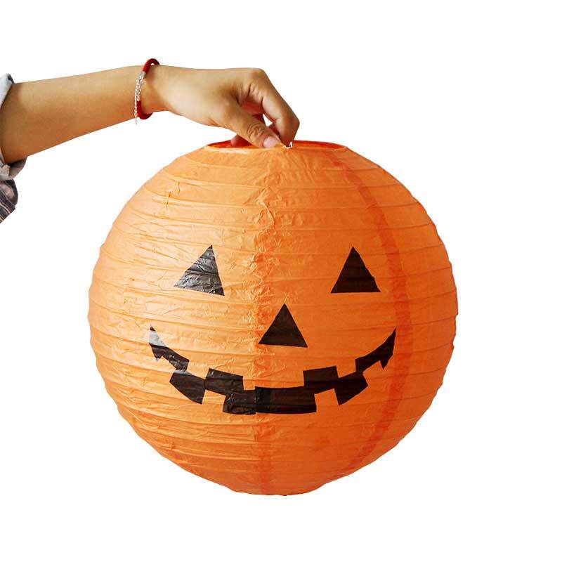 莘蝶万圣节装饰道具南瓜灯挂饰手提密室恐怖儿童手工发光纸灯笼