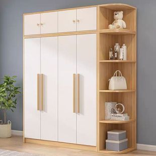 衣柜实木质对开门简约北欧风家用卧室经济型衣橱成人简易板式衣柜