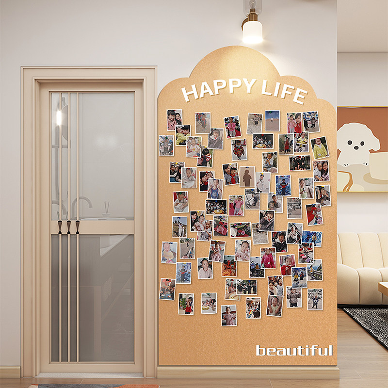 客厅照片墙毛毡墙贴软木板背景板装饰创意留言板相片墙墙上展示板高级