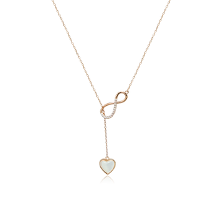 Chomel永恒的爱珍珠贝母心形项链女秋设计感锁骨链3230母亲节礼物