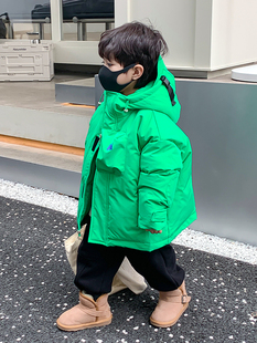 男童羽绒服冬季2023新款儿童冬装面包服外套洋气男孩韩系连帽上衣