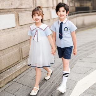 幼儿园园服夏装儿童六一演出服小学生班服套装英伦风毕业照合唱服