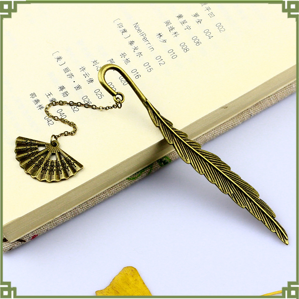 古羽创意书签手作古典中国国风金属古风羽毛书签