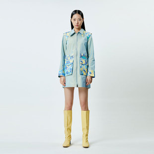 DING JIE 设计师早春新款外套女士水墨彩小众设计感时尚潮服外套