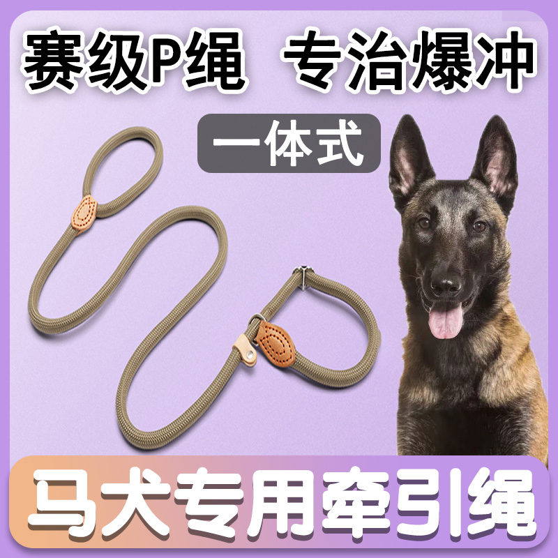 马犬专用狗狗牵引绳训狗p链训练p绳遛狗绳子加粗防爆冲幼犬大型犬