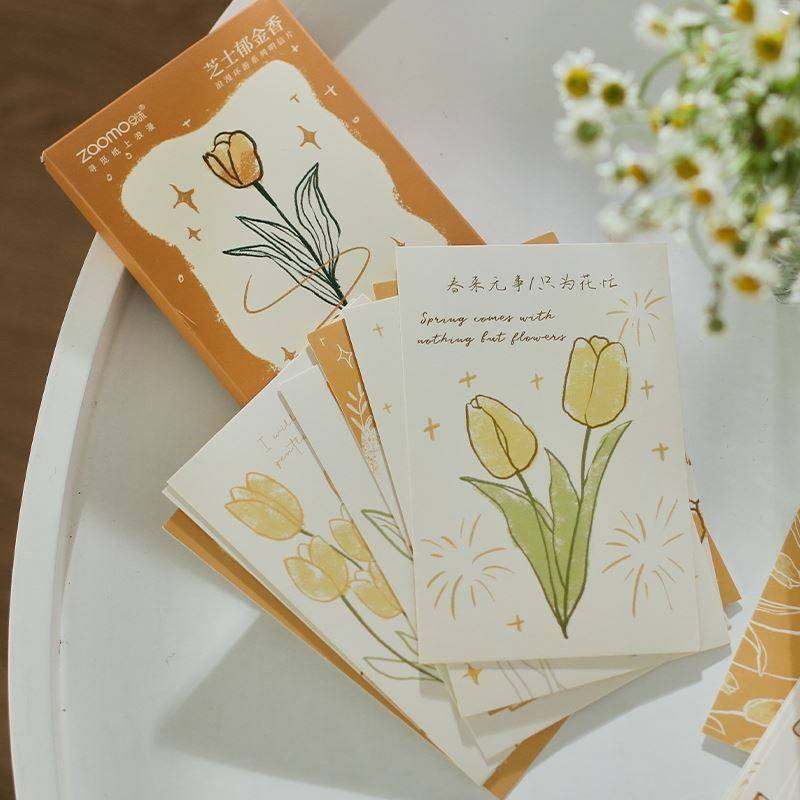 装饰小卡片ins空白大学小众贺卡定制30张明信片浪漫环游系列玫瑰