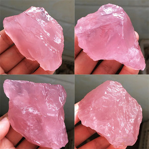 天然粉晶原石大块水晶碎石原矿毛料鱼缸摆件家居饰品居家桌面摆件