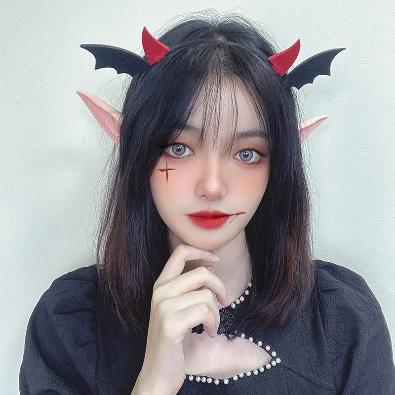 万圣节饰品恶魔角头箍节日装饰cos拍照道具成人搞怪头饰发箍发饰