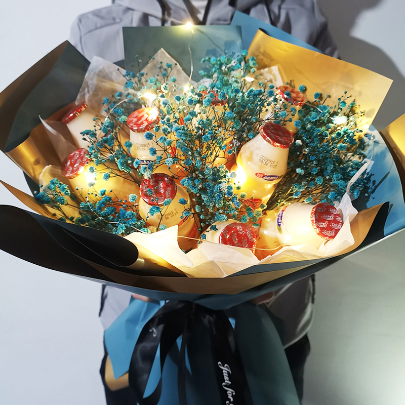 抖音养乐多零食饮料花束diy材料包装纸自创意生日礼物送闺蜜女友