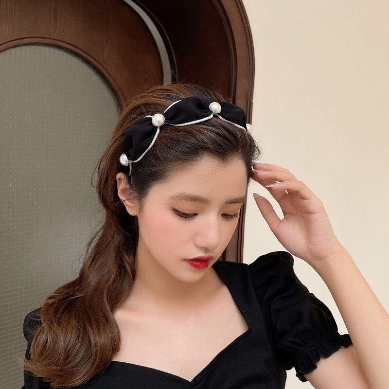 短发适合的头饰宽边珍珠发箍女气质头箍秋天超仙发带宽边洗脸发卡