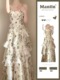 法式碎花吊带连衣裙女夏季2024新款高级感沙滩裙气质长裙两件套装