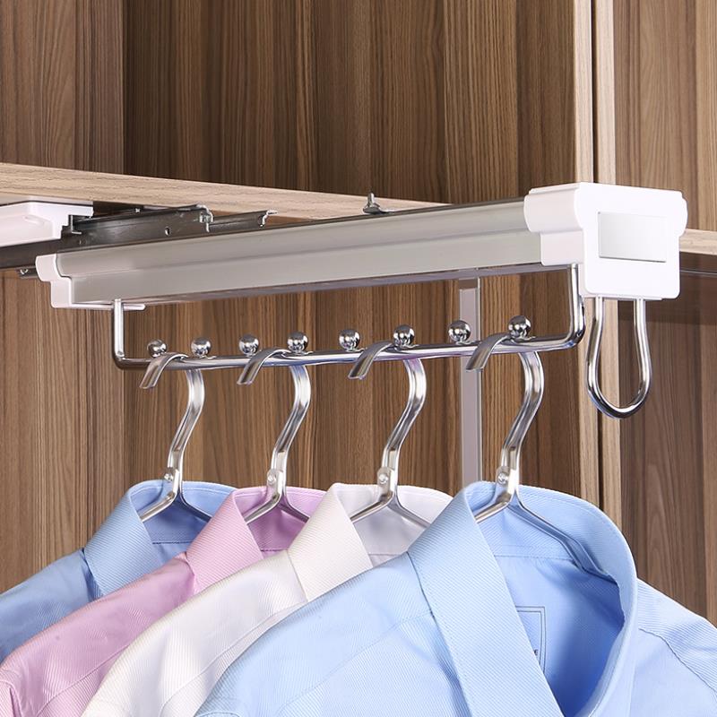 衣柜内挂挂衣伸缩全套衣橱顶装衣服挂架柜子衣杆