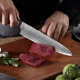四夕郎日本钢西式厨刀大马士革钢主厨刀厨师专用刀家用锋利切肉刀