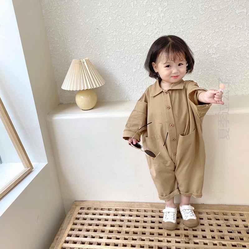 2021韓版秋款工裝風男女寶寶哈衣兒童長袖春秋連體衣嬰兒爬服秋裝在類目 童裝/嬰兒裝/親子裝, 連身衣/爬服/哈衣中 - 來自Buy2taobao.com提供專業的淘寶代購服務