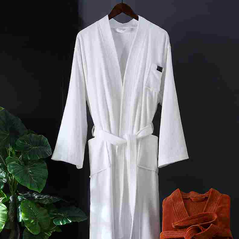 天奕纯棉浴袍毛巾料酒店浴衣男女情侣秋冬中厚全棉和服割绒睡