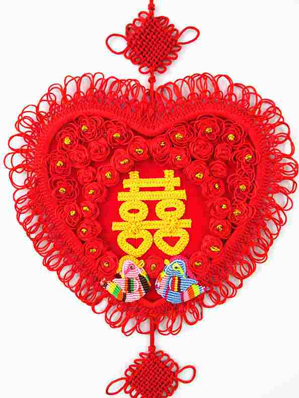 高档中国结大号喜字心形挂件喜结鸳鸯结婚喜庆用品婚房装饰壁挂送