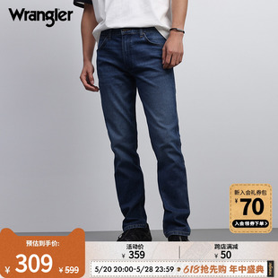 Wrangler威格24春夏新款深蓝色803Greensboro中腰直筒男士牛仔裤