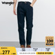 Wrangler威格秋冬黑蓝色803Greensboro中腰直筒美式高街男牛仔裤