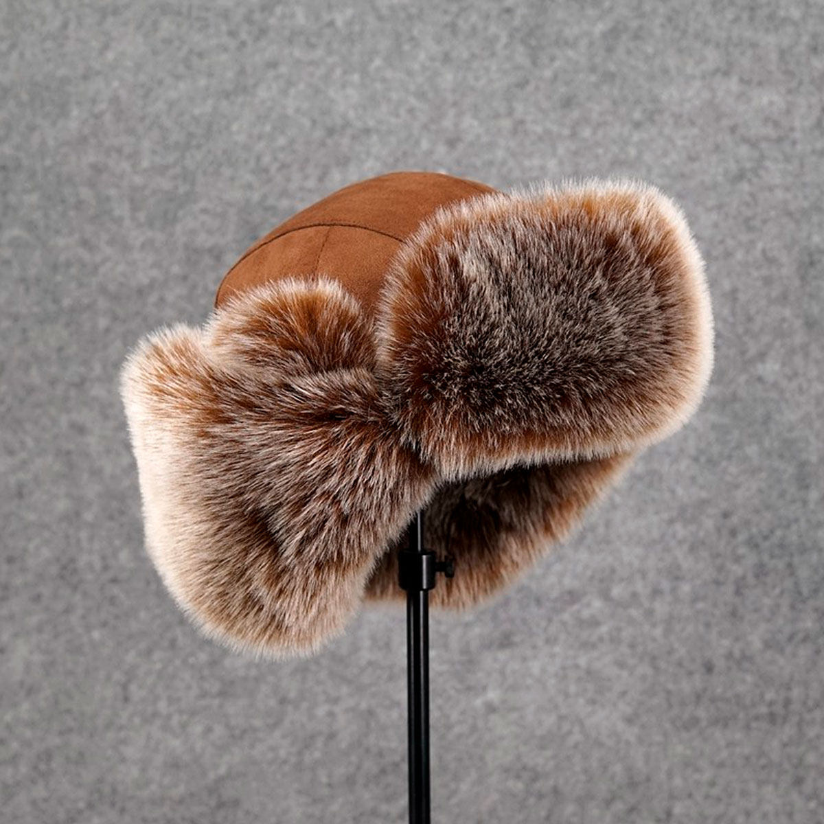 韩版皮毛帽子男同款整貂貂皮帽子套头妈妈一体女貉子毛盆帽冬天