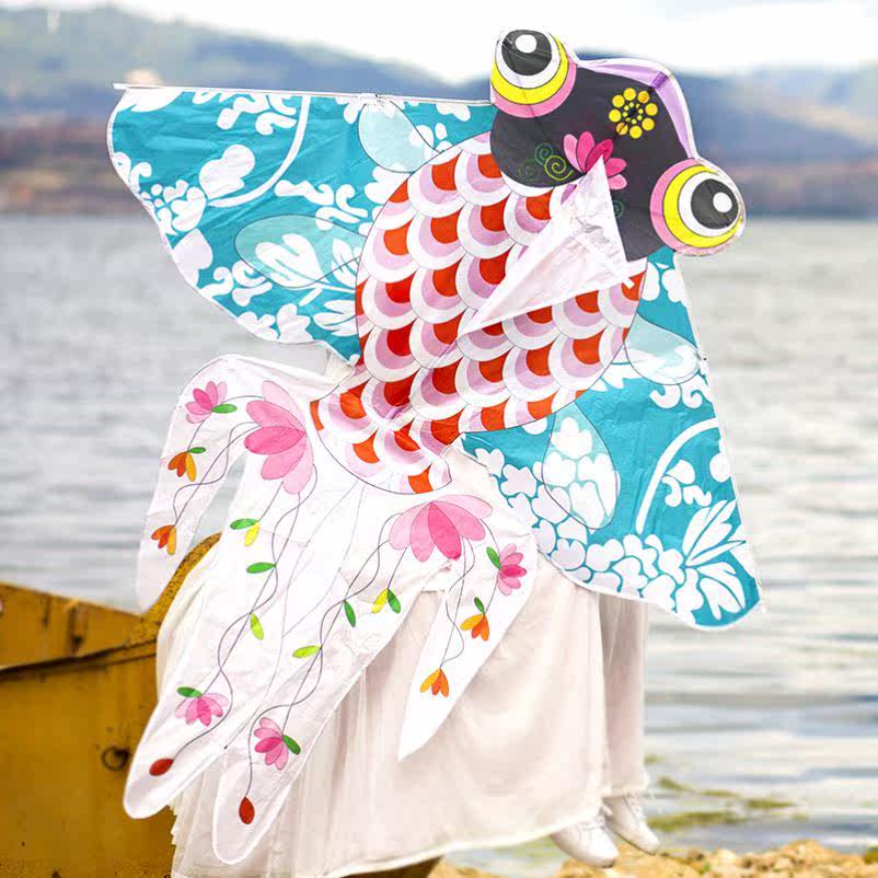 潍坊风筝节国潮青花瓷鲤鱼风筝大人专用网红超大高档大型古风易飞