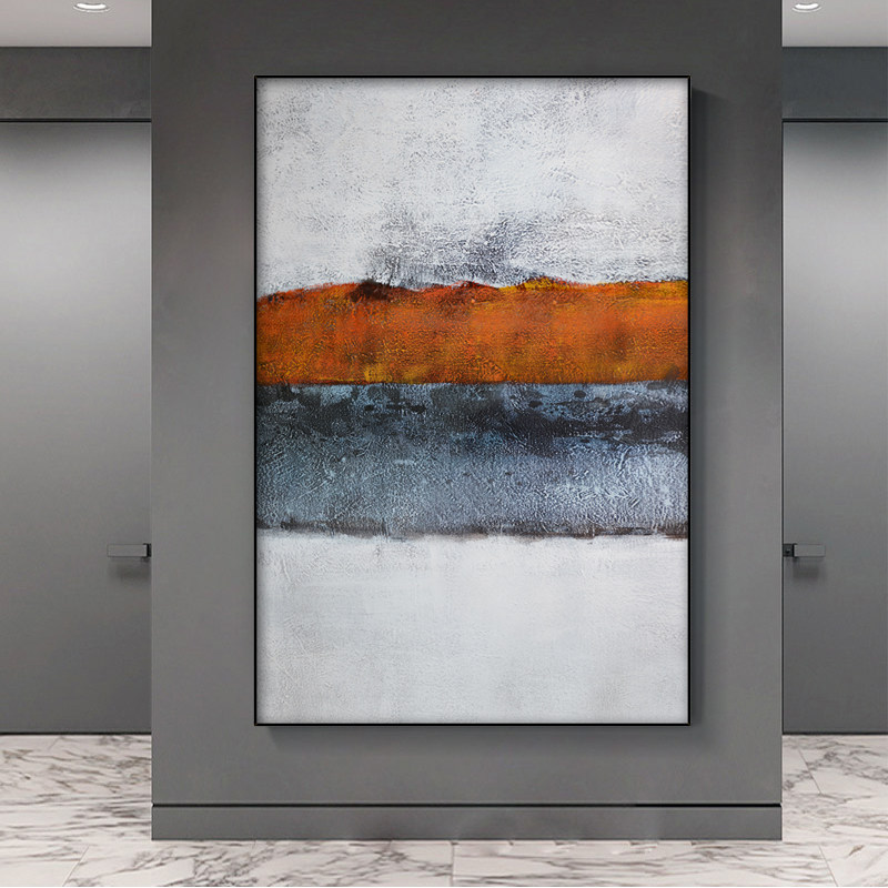 纯手绘油画北欧风格装饰画艺术设计师挂画轻奢黑灰白大壁画后现代