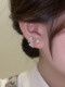 小众设计感韩国猫眼石花朵珍珠耳环女2022年新款潮气质高级感耳饰