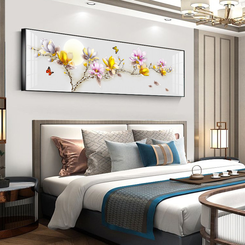 卧室装饰画床头挂画主卧房间新中式花鸟壁画现代简约客厅沙发墙画
