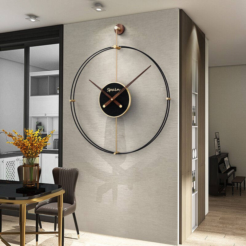 墙耳qianger西班牙皮革板岩简约现代现代艺术艺术品挂钟万用表