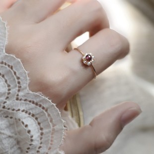天然珍珠diy手工编织花朵女款珍珠戒指时尚清新厂家直销