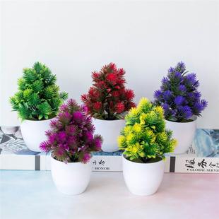 千层松室内花卉仿真植物塑小树盆栽摆件绿植小盆景家居装饰品