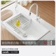 日式大单槽洗菜盆水槽加厚304不锈钢厨房家用洗菜洗碗池飞雨瀑布
