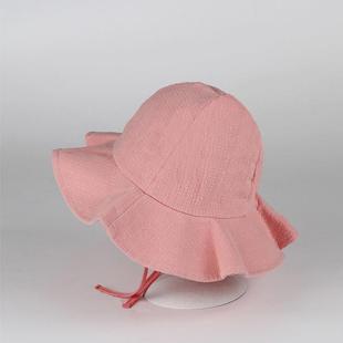 韩版棉婴儿帽子夏天大沿遮阳帽男宝宝渔夫帽女童公主盆帽MZ2489定