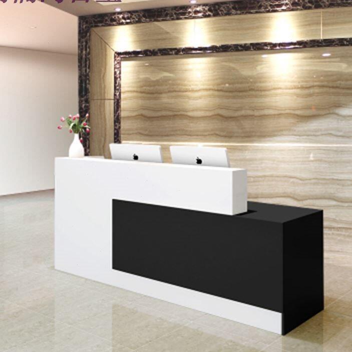 柜台网红商用前台迎宾台公司新款包邮烤漆接待台简约l型收银台桌