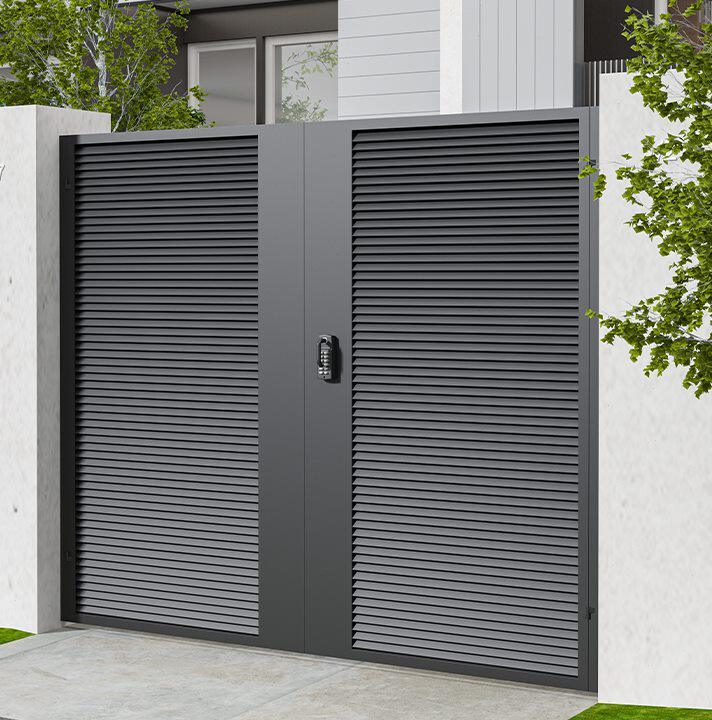 铁艺别墅庭院门大门户外百叶门现代简约乡村花园单双开入户门定制