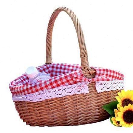 小竹篮户外藤编小蓝迷你挎篮买菜篮子置物筐沙r滩包网红野餐采茶