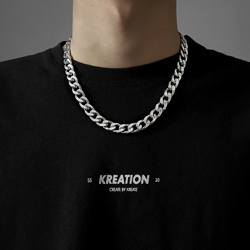 钛钢不掉色hiphop男士ins卫衣链子