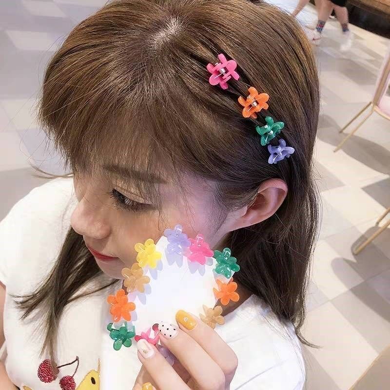 泫雅风果冻发夹彩色小花发卡女韩国网红糖果色抓夹儿童小夹子头饰