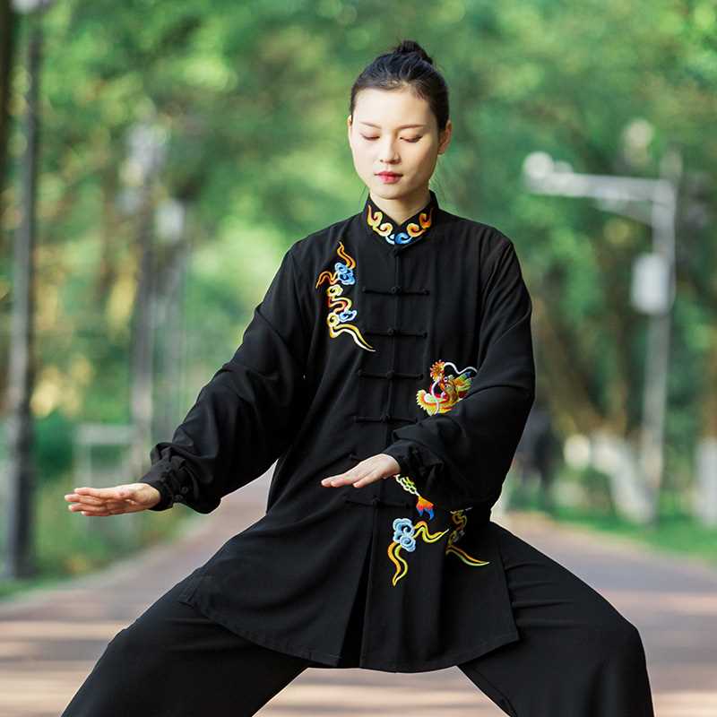 高档争风华新款太极服女装高端刺绣太极拳练功表演服男春秋季太极